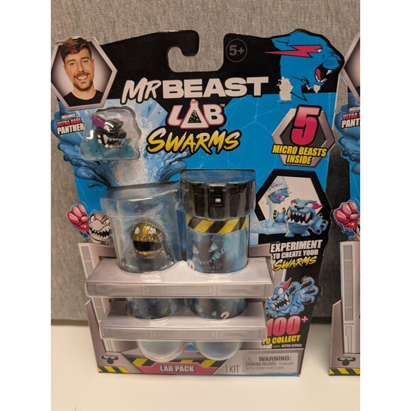 Lot Of 3 Mr Beast Lab Swarms Lab Pack 5 Micro Panther W/ Ultra Rare Panther - Picture 2 of 5